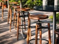 Stool chairs seats outdoor Bar Cafe restaurant Party event Royalty Free Stock Photo