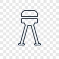 Stool concept vector linear icon isolated on transparent background, Stool concept transparency logo in outline style Royalty Free Stock Photo