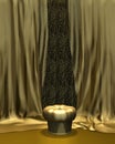 Stool and curtains