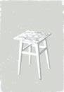 Stool on a grey Royalty Free Stock Photo