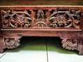 stool legs carved motif of teak wood