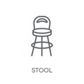 Stool linear icon. Modern outline Stool logo concept on white ba Royalty Free Stock Photo