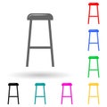 stool multi color style icon. Simple glyph, flat vector of furniture icons for ui and ux, website or mobile application Royalty Free Stock Photo