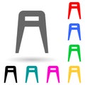 stool multi color style icon. Simple glyph, flat vector of furniture icons for ui and ux, website or mobile application Royalty Free Stock Photo