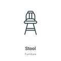 Stool outline vector icon. Thin line black stool icon, flat vector simple element illustration from editable furniture concept Royalty Free Stock Photo