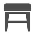 Stool solid icon, Furniture concept, soft backless seat sign on white background, Stool with four legs icon in glyph