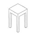 Stool in the style of Doodle.Black and white image.The chair in isometric view.Outline drawing by hand.Vector image Royalty Free Stock Photo