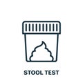 Stool Test Line Icon. Sample for Laboratory Research Linear Pictogram. Medical Exam of Feces Outline Icon. Editable