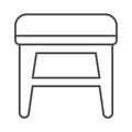 Stool thin line icon, Furniture concept, soft backless seat sign on white background, Stool with four legs icon in