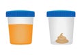 Stool and urina test. Medical examination. Royalty Free Stock Photo