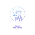 Stools and chairs concept icon Royalty Free Stock Photo