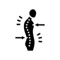 stooped posture osteoporosis symptom glyph icon vector illustration Royalty Free Stock Photo