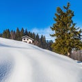 View in the village of Stoos in Switzerland