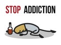 Stop addiction, Alcohol, Conceptual vector illustration.