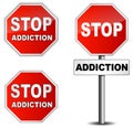 Stop addiction sign Royalty Free Stock Photo