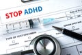 STOP ADHD CONCEPT Medicine doctor hand working Professional doctor use computer and medical