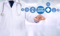 STOP ADHD CONCEPT Medicine doctor hand working Professional doctor use computer and medical