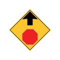 STOP AHEAD Road Sign Warning Royalty Free Stock Photo