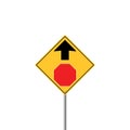STOP AHEAD Road Sign Warning Royalty Free Stock Photo