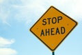 Stop Ahead Sign Royalty Free Stock Photo