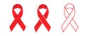 Stop AIDS illustration . Set of red vector ribbons AIDS awareness . .World Aids Day concept