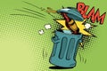 Stop alcohol, beer bottle flies into the garbage