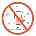 Stop alcohol sign icon. Vector design illustration