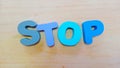 Stop alphabeth by Toy kids Royalty Free Stock Photo