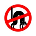 Stop Angry cat. Red prohibition road sign. Ban Attacker pet bully