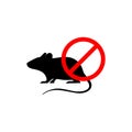 Stop animal testing icon isolated on white background. No mouse icon