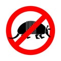 Stop armadillo. Ban Nine-hip Armadillo. Red prohibition road sign