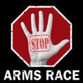 Stop arms race conceptual illustration. Global social problem