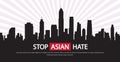 stop asian hate banner against racism support during covid-19 coronavirus pandemic concept