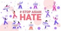 stop asian hate people holding banners against racism support people during coronavirus pandemic concept Royalty Free Stock Photo