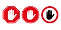 Stop attention caution hand sign icon symbol.