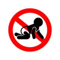 Stop Baby sign. Red Prohibition sign. Baby symbol. Ban infant