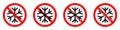 Stop or ban red round sign with snowflake icon. Freezing is prohibited