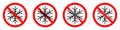 Stop or ban red round sign with snowflake icon. Freezing is prohibited