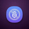 Stop bed bug and dust mite sign app icon Royalty Free Stock Photo