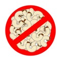 Stop Beetle larva. Ban Maggot. Red prohibition road sign