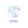 Stop being people pleaser blue gradient concept icon Royalty Free Stock Photo