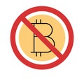 Stop Bitcoin Isolated Vector icon which can easily modify or edit Royalty Free Stock Photo