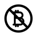 Stop Bitcoin Isolated Vector icon which can easily modify or edit