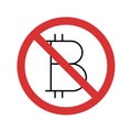 Stop Bitcoin Isolated Vector icon which can easily modify or edit