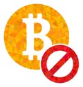 Stop Bitcoin Lowpoly Icon