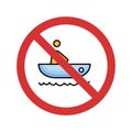 Stop Boating Isolated Vector icon which can easily modify or edit