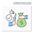 Stop bribe color icon Royalty Free Stock Photo