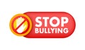 Stop Bullying Sign. Cyber protection. Social Problems. Vector illustration. Royalty Free Stock Photo