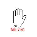 Stop Bullying Sign. Stop Bullying and Child Abuse in the School. Verbal, Social, Physical, Cyberbullying concept. Social