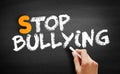 Stop Bullying text on blackboard